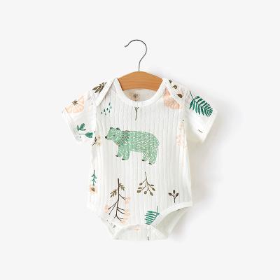 China 100% Cotton Baby Infant Shortsleeve Coveralls Ready To Ship for sale