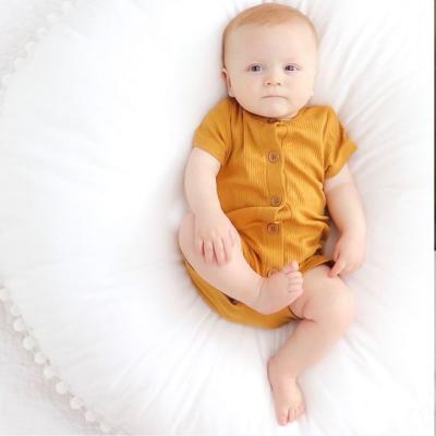 China 100% Solid Baby Boy Girl Cotton Romper Baby Onesie Solid Summer Newborn Jumpsuit Baby Boy Clothes for sale