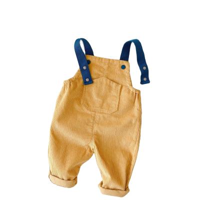 China 2021 Spring Cotton Children's Polyester/Suspender Pants And Korean New Autumn Baby Pants Boys Corduroy Elegant Overalls CK124 for sale