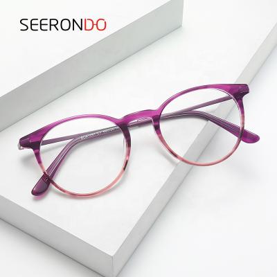 China Fashionable Prescription BOA1091 SEERONDO Acetate Frames Glass Ac Glass Eyewear Optical Glasses for sale