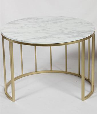 China Decoration Round Golden Base For Living Room Stainless Steel Furniture Marble Coffee Table for sale