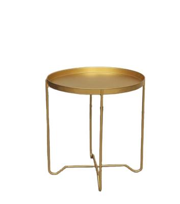 China Modern Metal Detachable Gold End Table Bed Metal Tea/Side/Coffee Table, Convertible Tray Table for sale