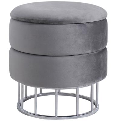 China Round Wooden Storage Stool Stool With Storage For Living Room Storage Stool for sale