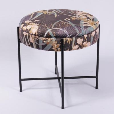 China Living Room / Bed Animal Black Round KD Table Coffe Table Metal Stool Leather Side Tray for sale