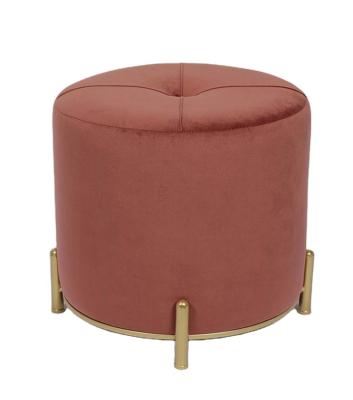 China Removable Cover Modern Fashion Cow Leg Golden Pattern Around Ottoman Stool New Design Stool for sale