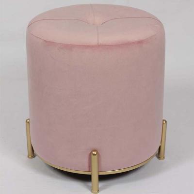 China Removable Cover Stool Velvet With Metal Leg Stool Stool Without Storage Stool Foot Stool for sale