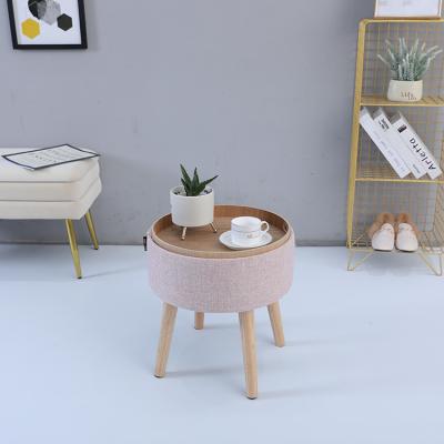 China Wonderful storage home furniture for living room or bedroom storage stool with tray for sale