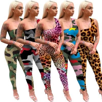 China New Printed Workout Custom Made Women's Suspenders Two-Piece Jumpsuit Hip-lifting Gaiters for sale