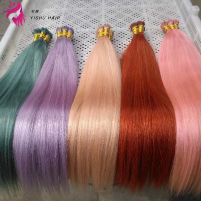 China Unprocessed Virgin Remy Human Hair 100% Virgin Remy Double Cuticle Pulled Cuticle Aligned I-Tip Human Hair Extensions for sale