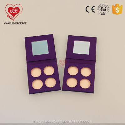 China Biodegradable Cardboard Empty Makeup Palette For Eyeshadow Packaging/4 Pan Filters 26mm Empty Eyeshadow Compact Paper Eyeshadow Case for sale