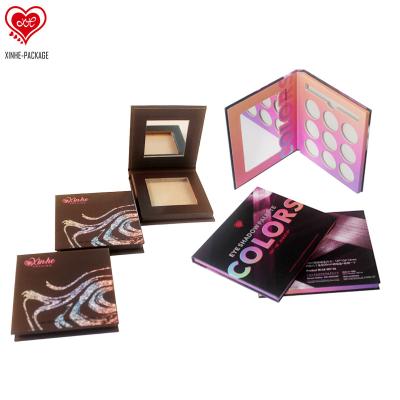 China Recyclable Eco-Friendly Recyclable Cosmetic Makeup Personal Care Cardboard Paper Box Magnetic Empty Eyeshadow Palette Pan Packaging for sale