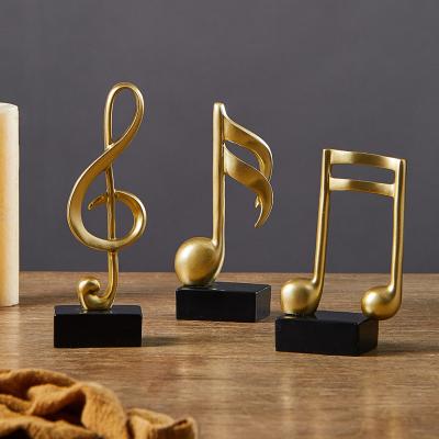 China China Art Handwork Home Decoration Accessories Figurine Gold Musical Note Living Room Office Modern Decorative Ornaments Statuette for sale