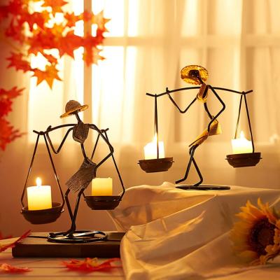 China Home Decor Art Gifts Vintage Metal Candlestick Home Decor Handmade Candlestick Candlestick Decoration Miniature Home Decor for sale