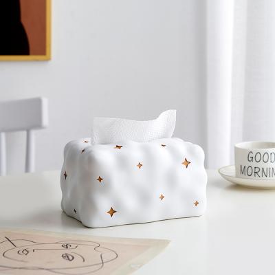 China Modern Home Modern Living Room Decor Resin Towel Rack Cloud Tissue Box Tissue Holder for sale