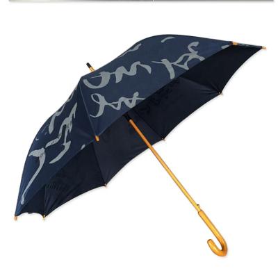 China personalized customized wooden golf umbrella with print logo for sale