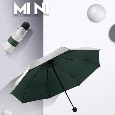 China Titanium silver custom mini pocket aluminum umbrella with prints logo Te koop