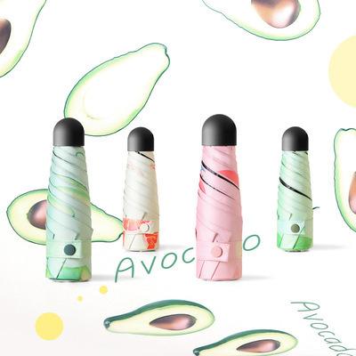 Κίνα Small refreshing capsule fruit umbrellasun umbrella Women ultra light pocket Mini sun umbrella vinyl προς πώληση