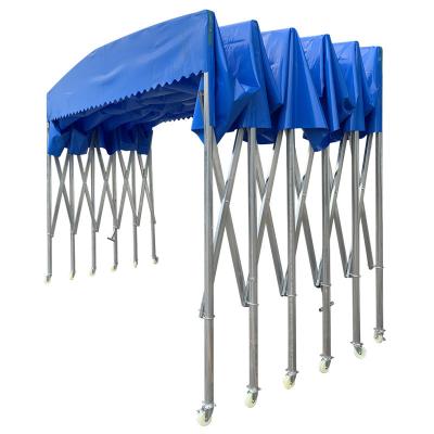 China Large Electric Push-Pull Shed Outdoor Activities Telescopic Logistics Warehousing Corridor Suspended Folding Awning for sale