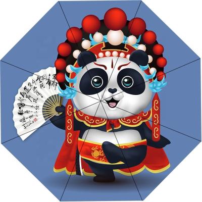 China CAT panda cut Custom Design Sunny Rainy Digital Printed automatic Umbrella For DIY Te koop