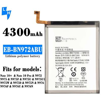 China Mobile Phone Polymer Grade A Battery For Samsung Note10 Plus EB-BN972ABU 4300mAh Lithium Ion Batteries for sale