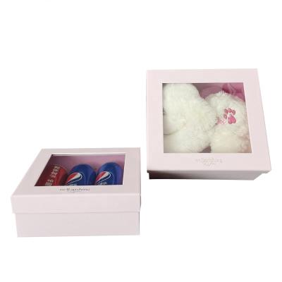 China Custom Cardboard Cosmetics Materials Rigid Transparent Packaging Box Doll Gift Recycled Paper Escrow Gift Box for sale