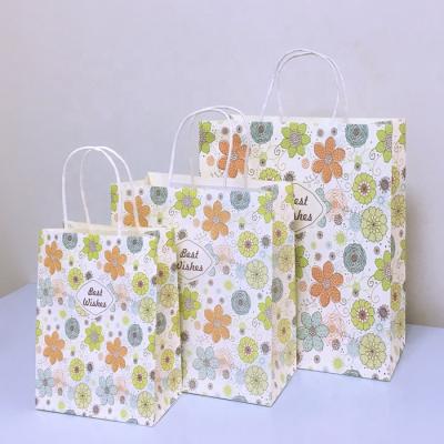 China Recycled White Kraft Paper Materials Custom Color Print Bags Shop Shopping Clothing Paper Tote Bags Snacks Gift Packaging Gift Bags for sale