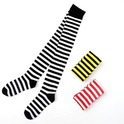 China QUICK DRY Women'S Stripe Novelty Business Breathable Knee High Booties Girls Womens Long Thigh Over The Knee Cotton Socks Cheap for sale