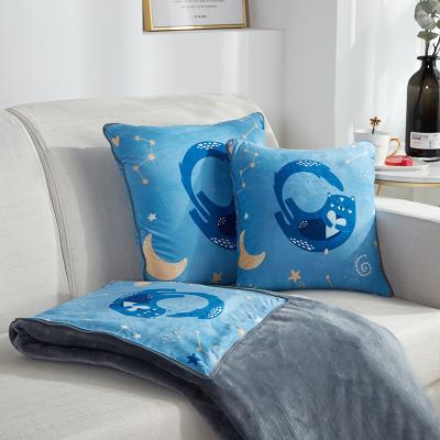 China Foldablel Pillow Cover Flannel 2 Soft Covers In 1 Car Ride Blankets XF008-A for sale