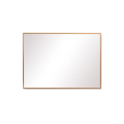 China Manufacturer Well Made HD Environmental Protection Glass Wall Mirror Minimalist Alloy Border The Bathroom Mirror for sale