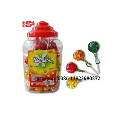 China 21gr And 18gr Two Color Two Natural Flavored Yogurt Fruit Mix Lollipop for sale