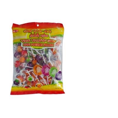 China Natural Fruit Lollipop with Sour Powder Filling for sale