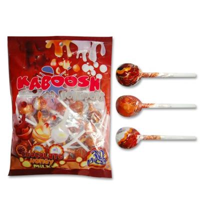 China Small Natural Chocolate Flavored Lollipop Packing Candy for sale