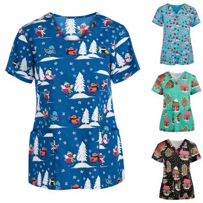 China Soft Scrub Top Designer Scrub Tops Printed Scrub Top for sale