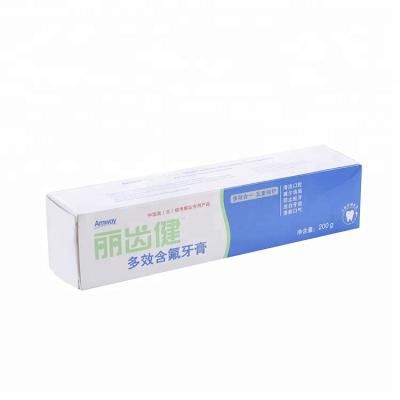 China Recyclable Wholesale Custom Logo Cardboard Paper Packaging Boxes Toothpaste Boxes for sale