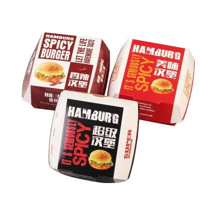 China Recycled Materials Wholesale Custom Logo Luxury Cardboard Paper Hamburger Boxes Food Takeout Packing Box for sale