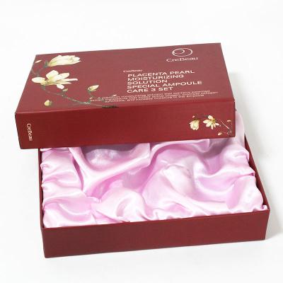 China Recycled materials wholesale custom logo paper box luxury packaging cosmetic set box with lid for sale