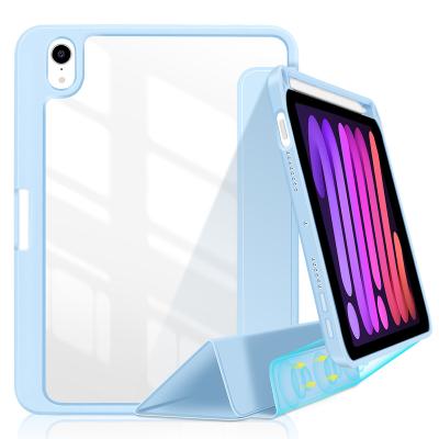 China Magnetic Stand Auto-sleep Function 2022 Custom Tablet Case For Ipad Mini6 Pencil Holder Tpu Shockproof Tablet Snare Case For Ipad Mini 6 Case for sale