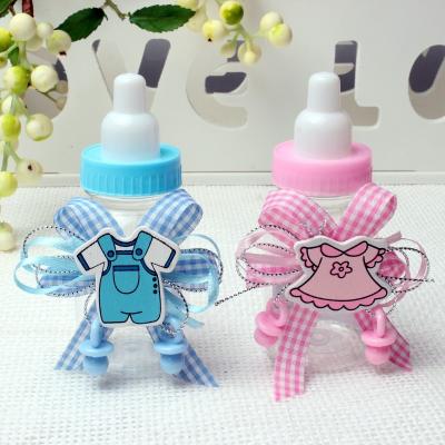 China New Cheap Baby Shower Refillable Mini Feeding Bottle Blue Pink Candy Gift Box With Ribbon Crystal Bear For Party Dec Bottle-1 for sale