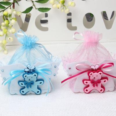 China 2023 baby shower candy box tote bag for party good packing DIY voucher pink and blue baby a little candy gift that sells well bag -2 for sale