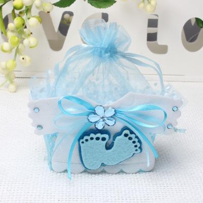 China 2023 baby shower candy box tote bag for party good packing DIY voucher pink and blue baby a little candy gift that sells well bag -2 for sale