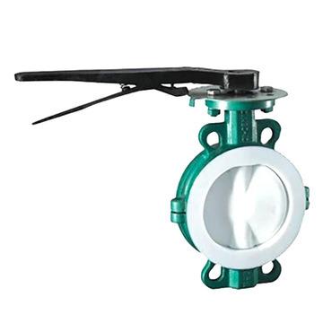 China General China Supply PTFE Jacketed Ductile Iron Wafer Butterfly Valve for sale