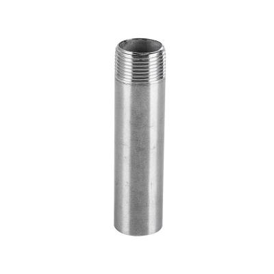 China General Bspt Male 304 316 Stainless Steel Pipe Nipple Fittings Welding Long Half Seamless Nipple for sale