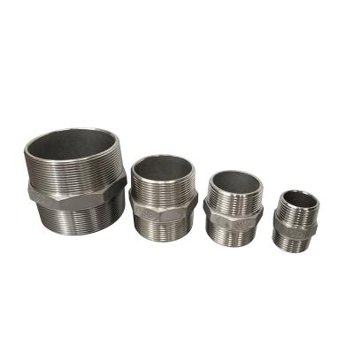 China Trustworthy Wholesale Stainless Steel Pipe Male Thread Hex Nipple Connector Fittings Reducer Equal for sale