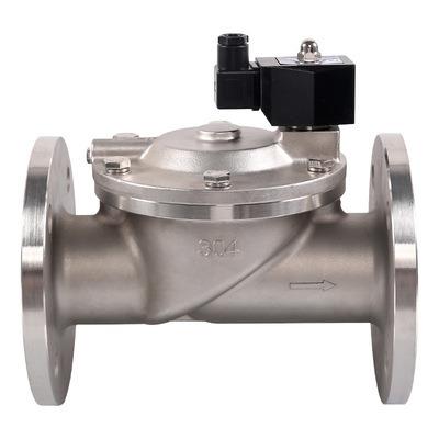 China DF 304 Flange Large Diameter Solenoid Valve Stainless Steel Valve General Electronic Pilot Type DN65-DN150 for sale