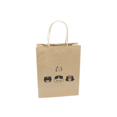 China Recyclable Twisted Handle Kraft Paper Shopping Bag With Printing for sale