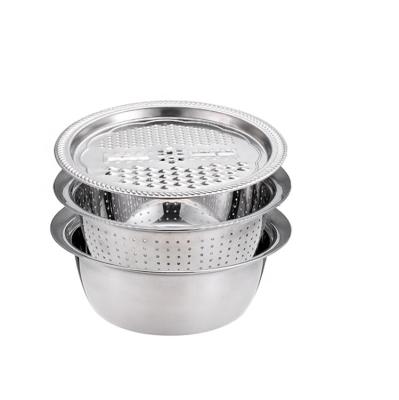 China Sustainable Japanese Stainless Steel Basin Vegetable Salad Mixing Bowl for sale