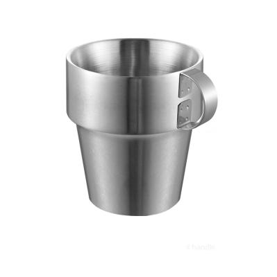 China 300ml Stainless Steel Double Layer Sustainable Milk Beverage Coffee Mug for sale