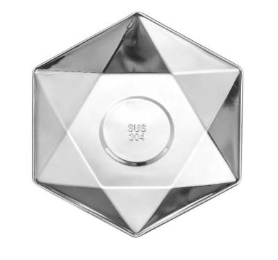 China Sustainable Gold / Silver Color 304 Stainless Steel Hexagonal Fruit Dish for sale