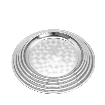 China Viable Thai Style Stainless Steel Bottom Style Large Thickened Round Tray for sale