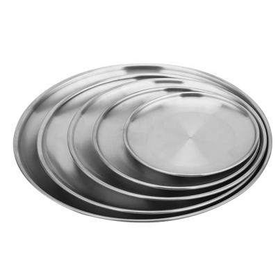 China Sustainable Round Stainless Steel Kimchi Steak Korean Style Barbecue Dish for sale